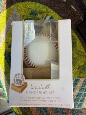 Hallmark White and Red Baseball Handprint Kit